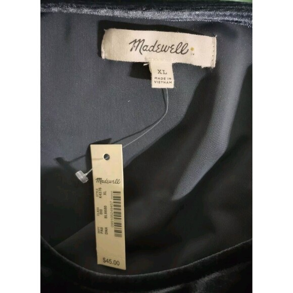 Madewell Top Velvet Velour Butterfly Pullover Top Shiny Holiday Party Sz XL NWT - Picture 4 of 5